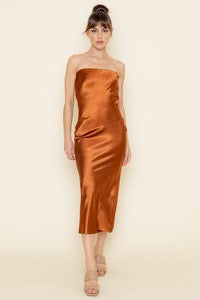 Romona Satin Strapless Dress