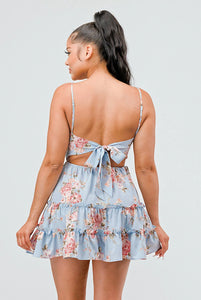 Stevie Floral Print Fit and Flare Mini Dress