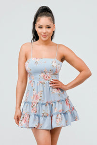 Stevie Floral Print Fit and Flare Mini Dress