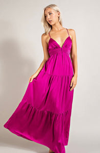 Claire Satin Sleeveless Maxi Dress