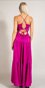 Claire Satin Sleeveless Maxi Dress