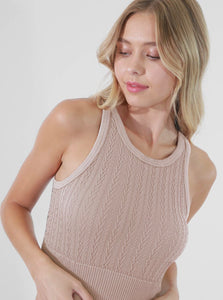 Isabella Vintage Cable Knit Crop Top