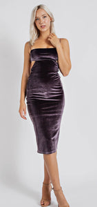 Lina Velvet Waist Cutout Dress