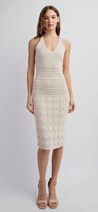 Ariana crochet halter midi dress with open back
