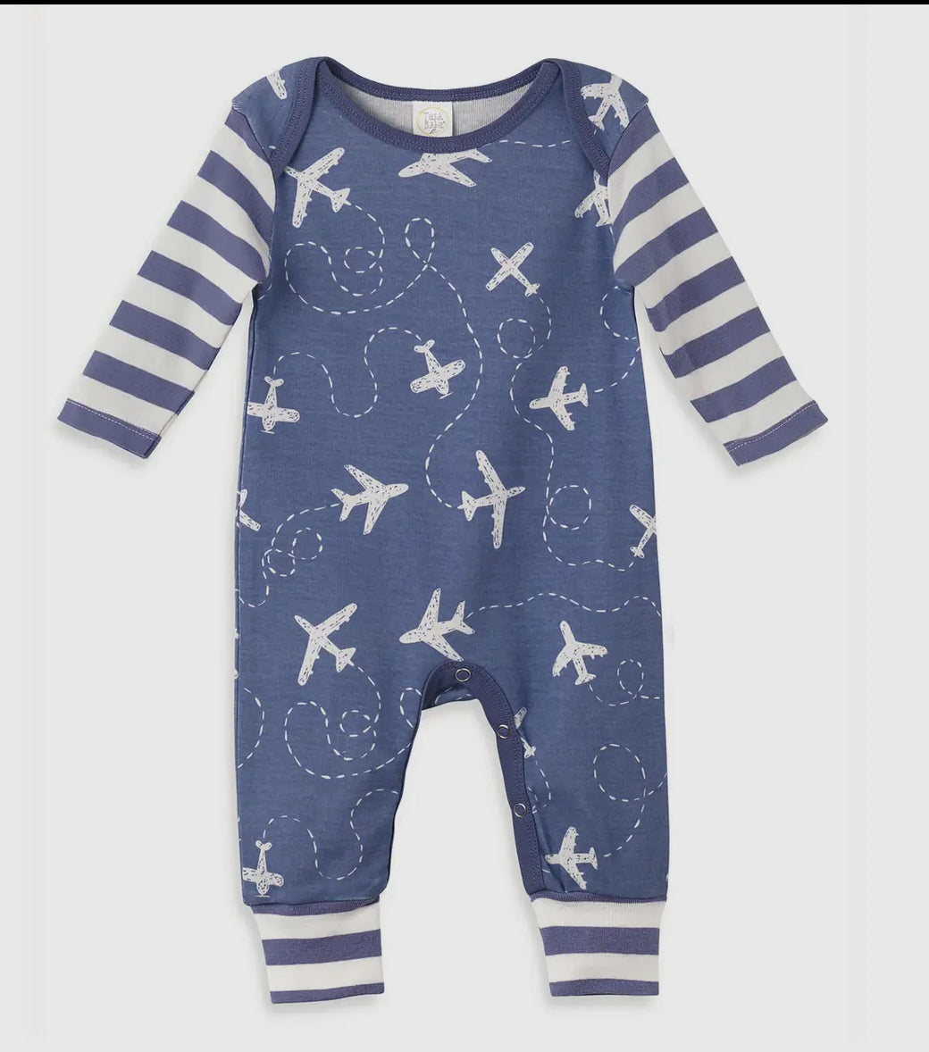 Baby airplane cotton romper