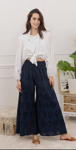 Mitzi English Embroidered Wide Leg Pants 818