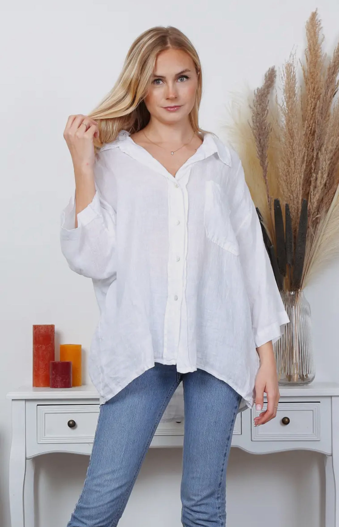 Nina Oversized Linen Shirt 818