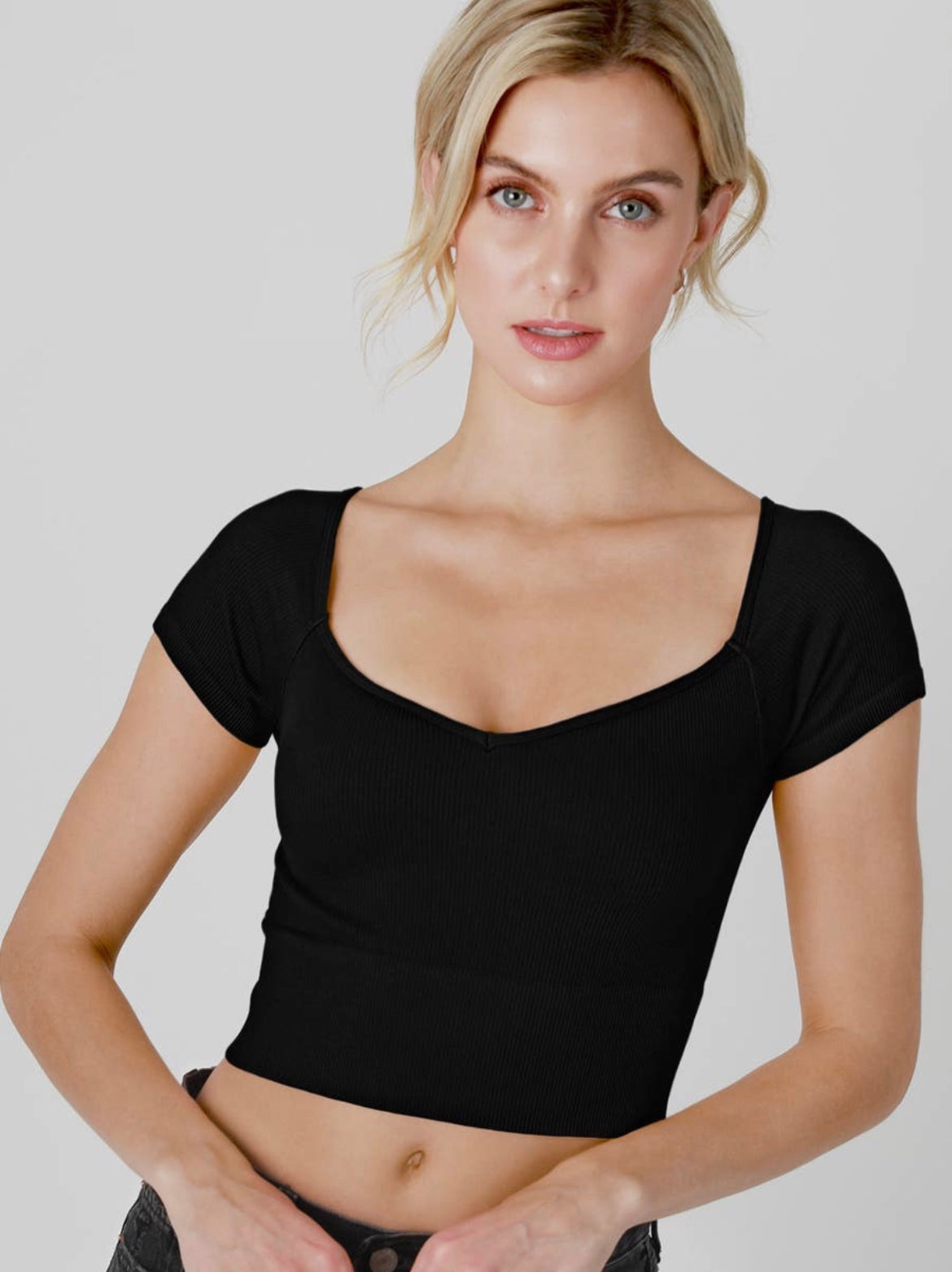 Amelia Cap Sleeve Crop Top