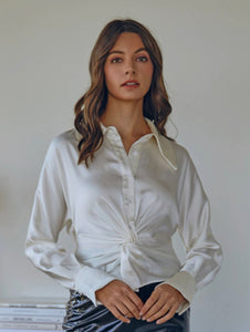 Violet Front Twist Back Tie Top