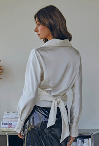 Violet Front Twist Back Tie Top