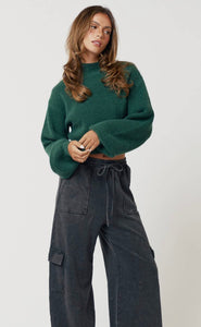 Hannah Mock Neck Sweater Crop Top