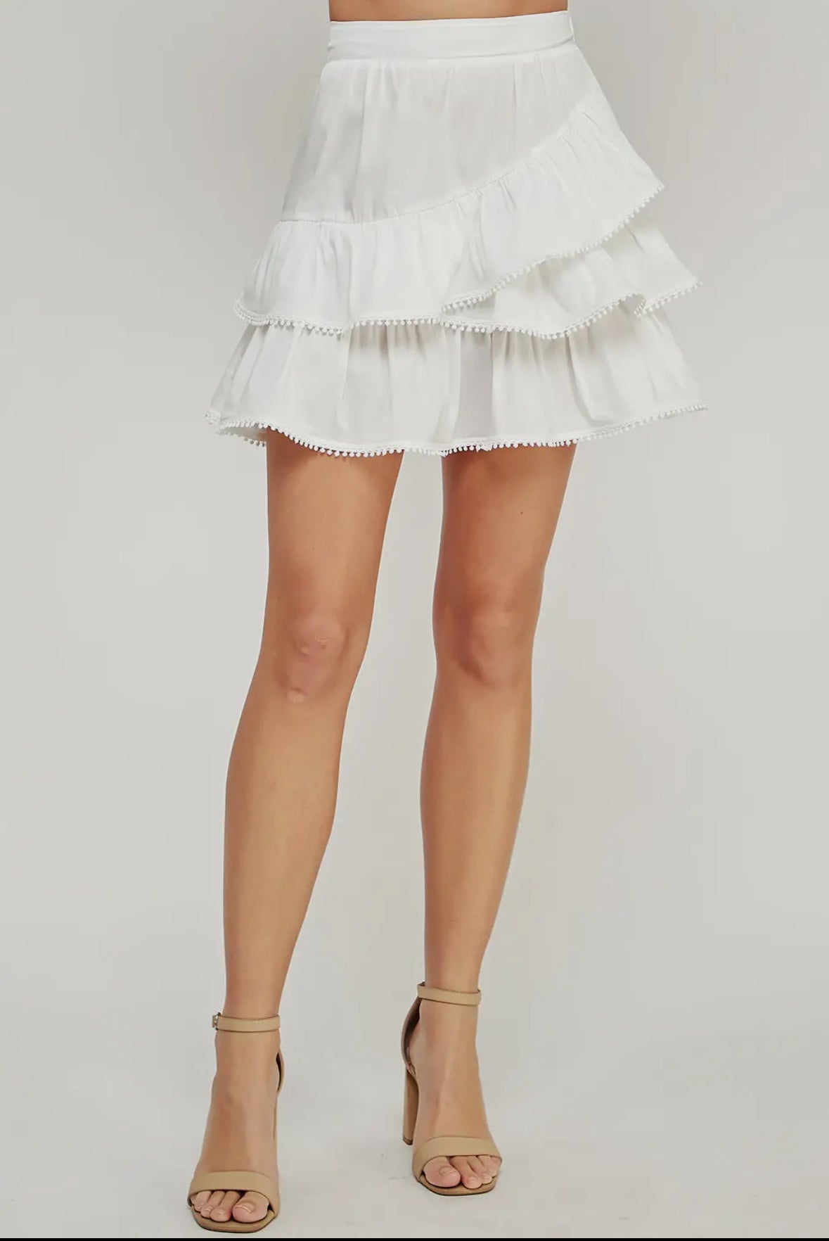 Martina Poplin Ruffle Mini Skirt