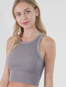 Isabella Vintage Cable Knit Crop Top