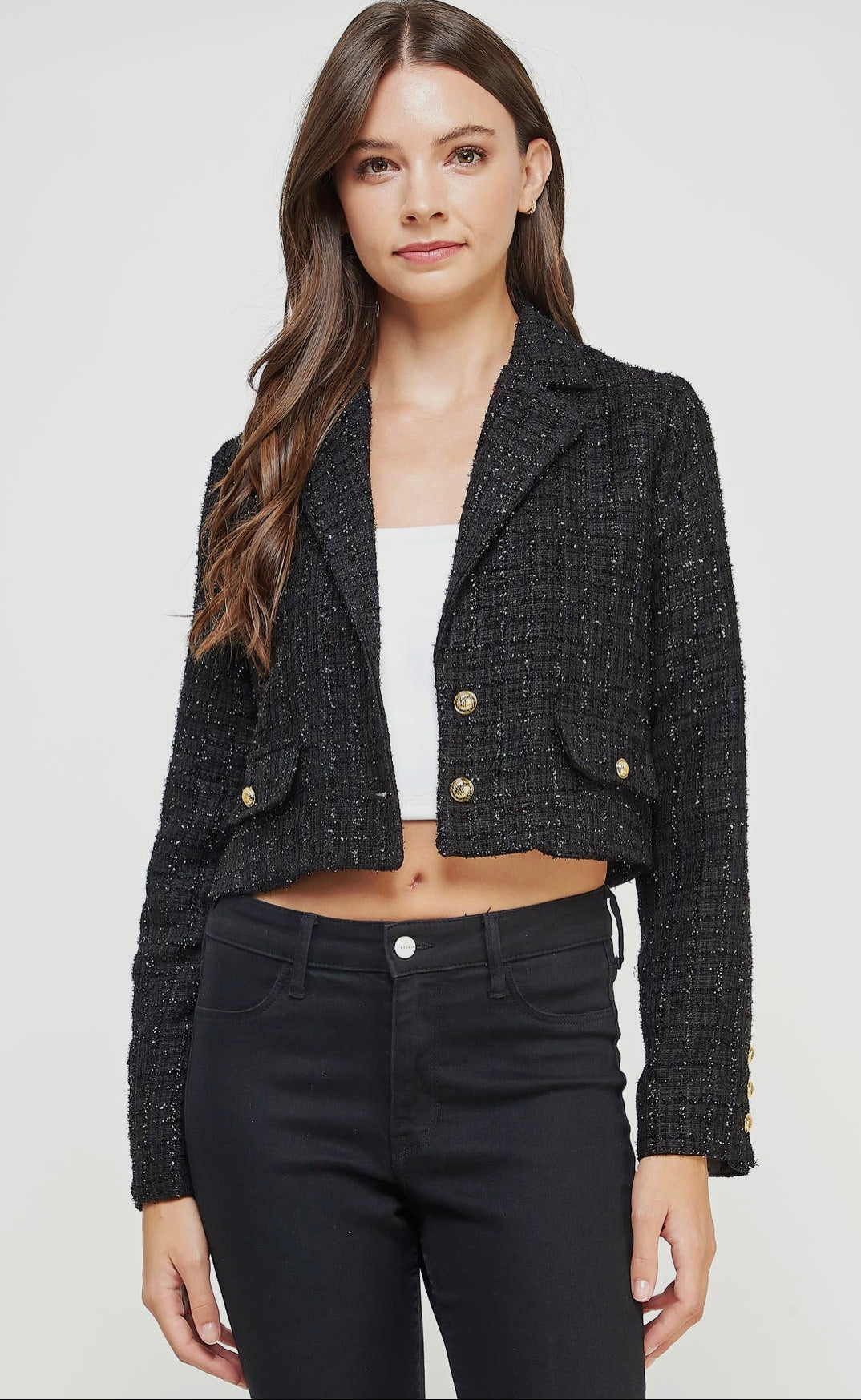 Carrie Tweed Cropped Blazer