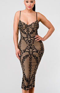 Bianca Lux Velvet Midi Dress