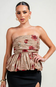 Licrezia Tube Bubble Peplum Top