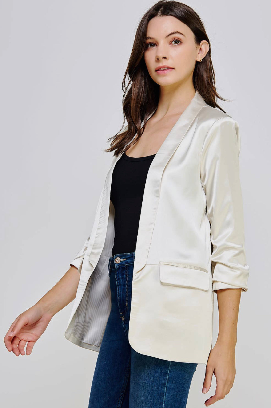 Charlotte Boyfriend Satin Blazer