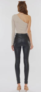 Kan Black Shinny High Rise Jeans