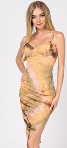 Zuri Metallic Rose Tie Dye Dress