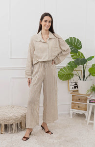 Suzan Striped Linen Straight Pants