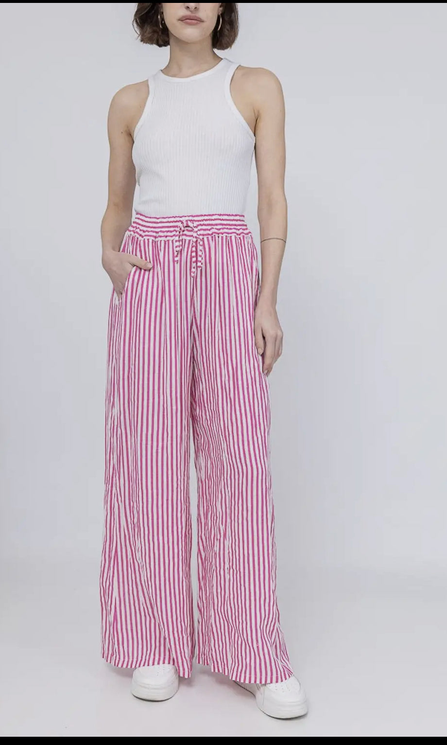 Suzan Striped Linen Straight Pants