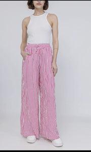 Suzan Striped Linen Straight Pants