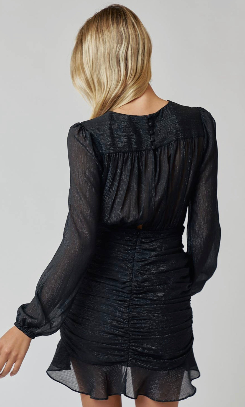 Kimberly Ruffled Bottom Long Sleeve Dress