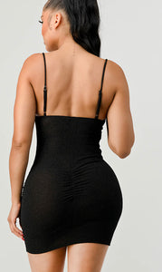 Joyce GLITTER CUTOUT SWEETHEART SLEEVELESS BODYCON MINI DRESS