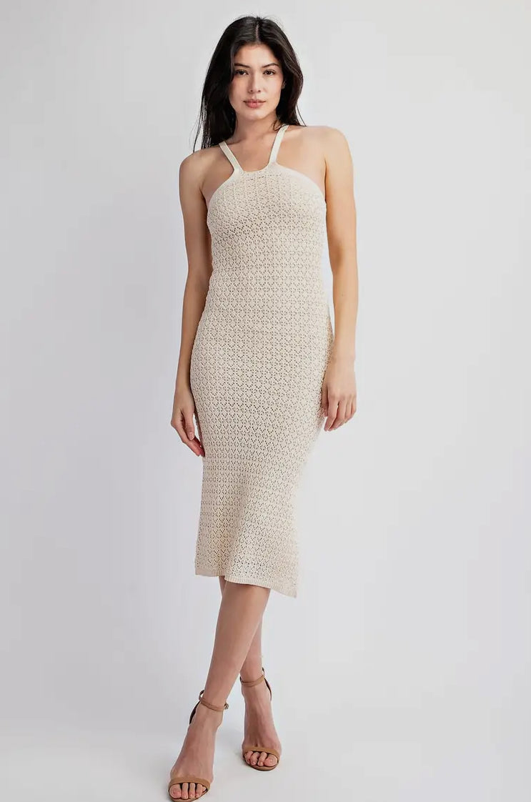 Deandre Textured Halter Sweater Dress