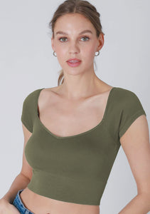 Amelia Cap Sleeve Crop Top