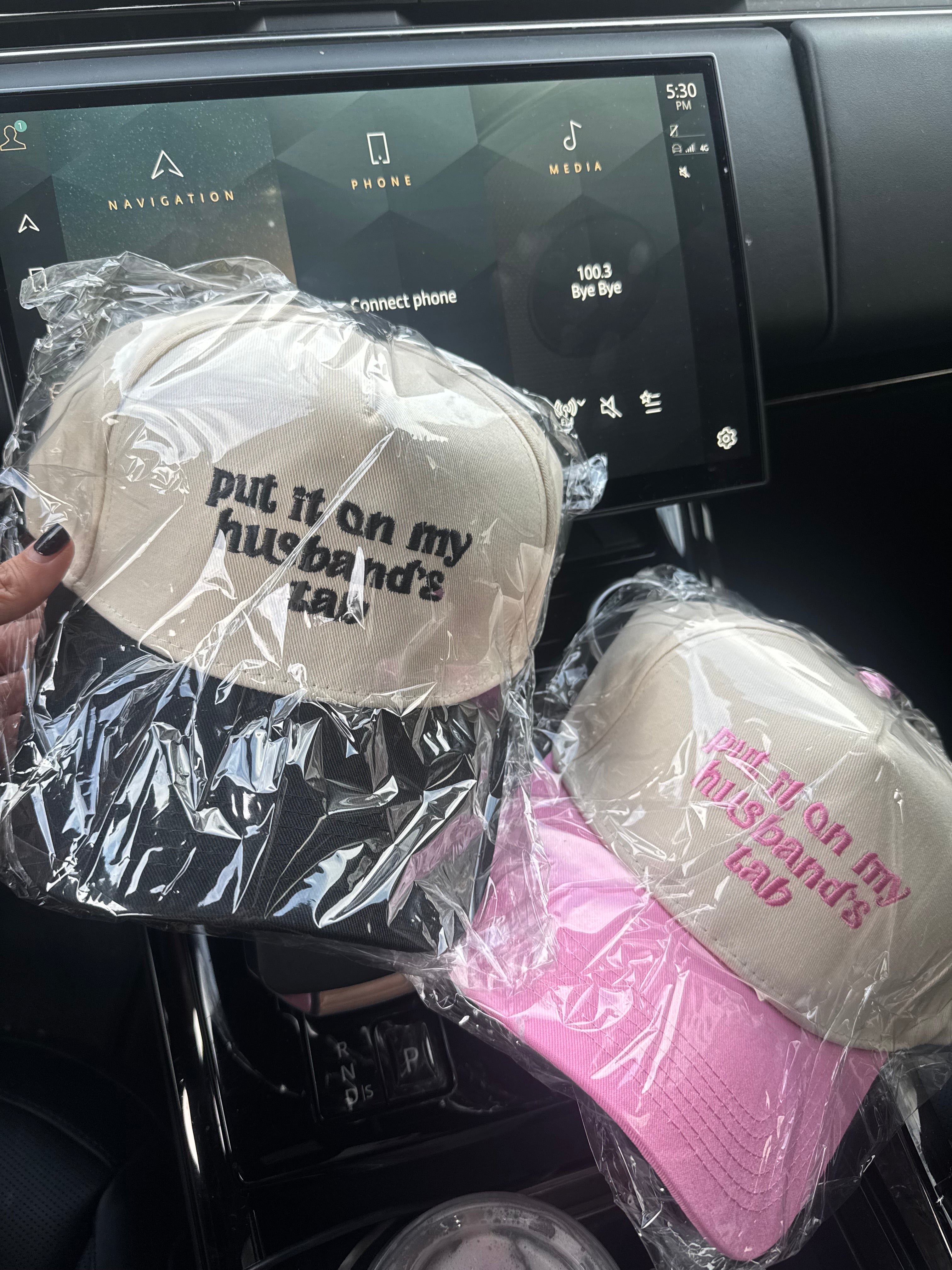 Put it on my Husbands Tab hat