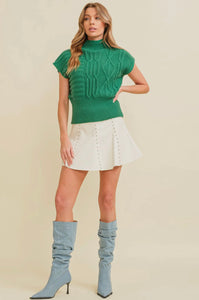 Carly Faux Leather Stud Skirt