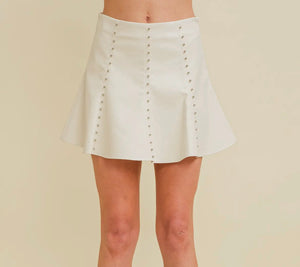 Carly Faux Leather Stud Skirt