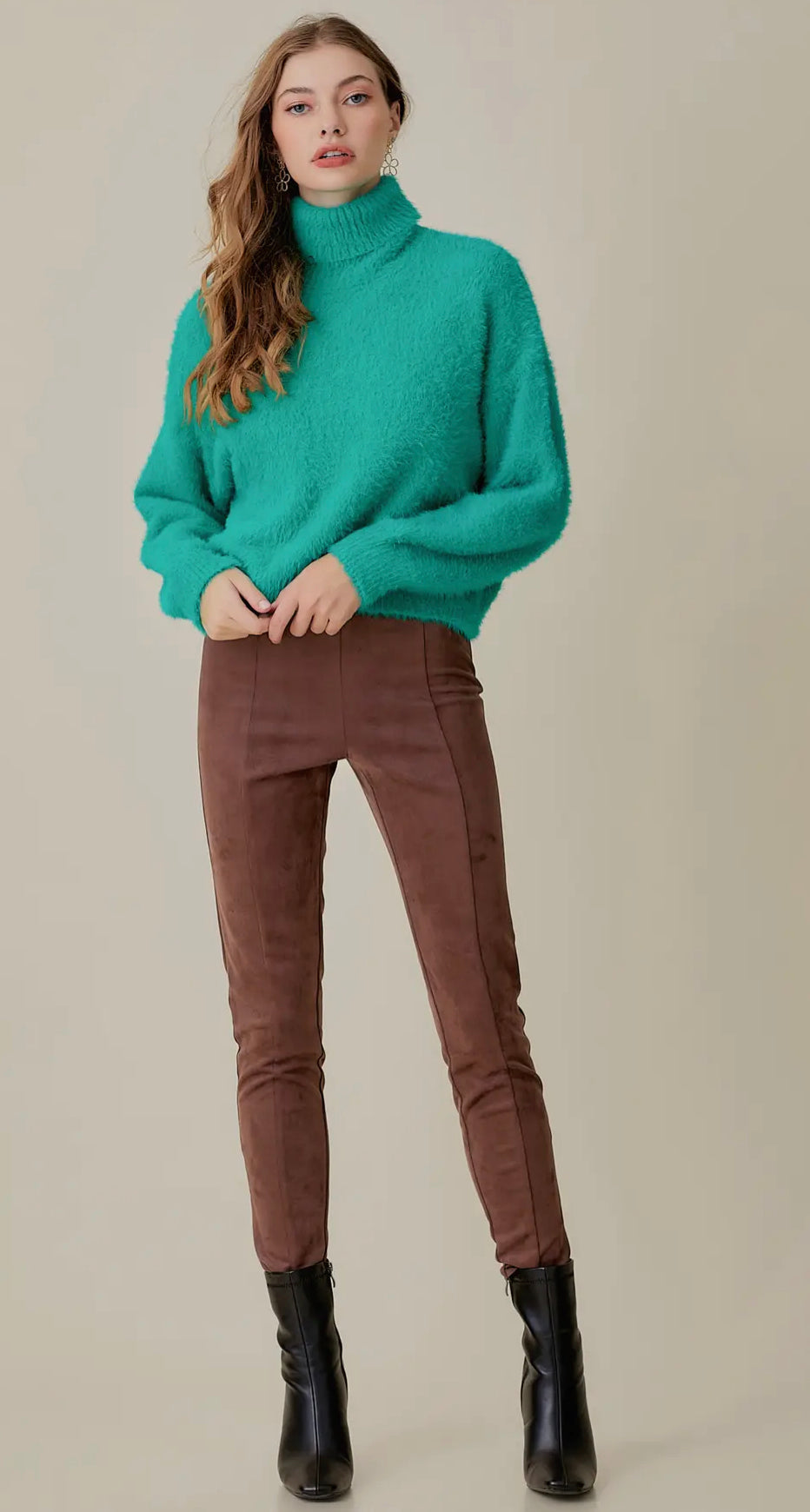 Kathleen Suede Elastic Pants