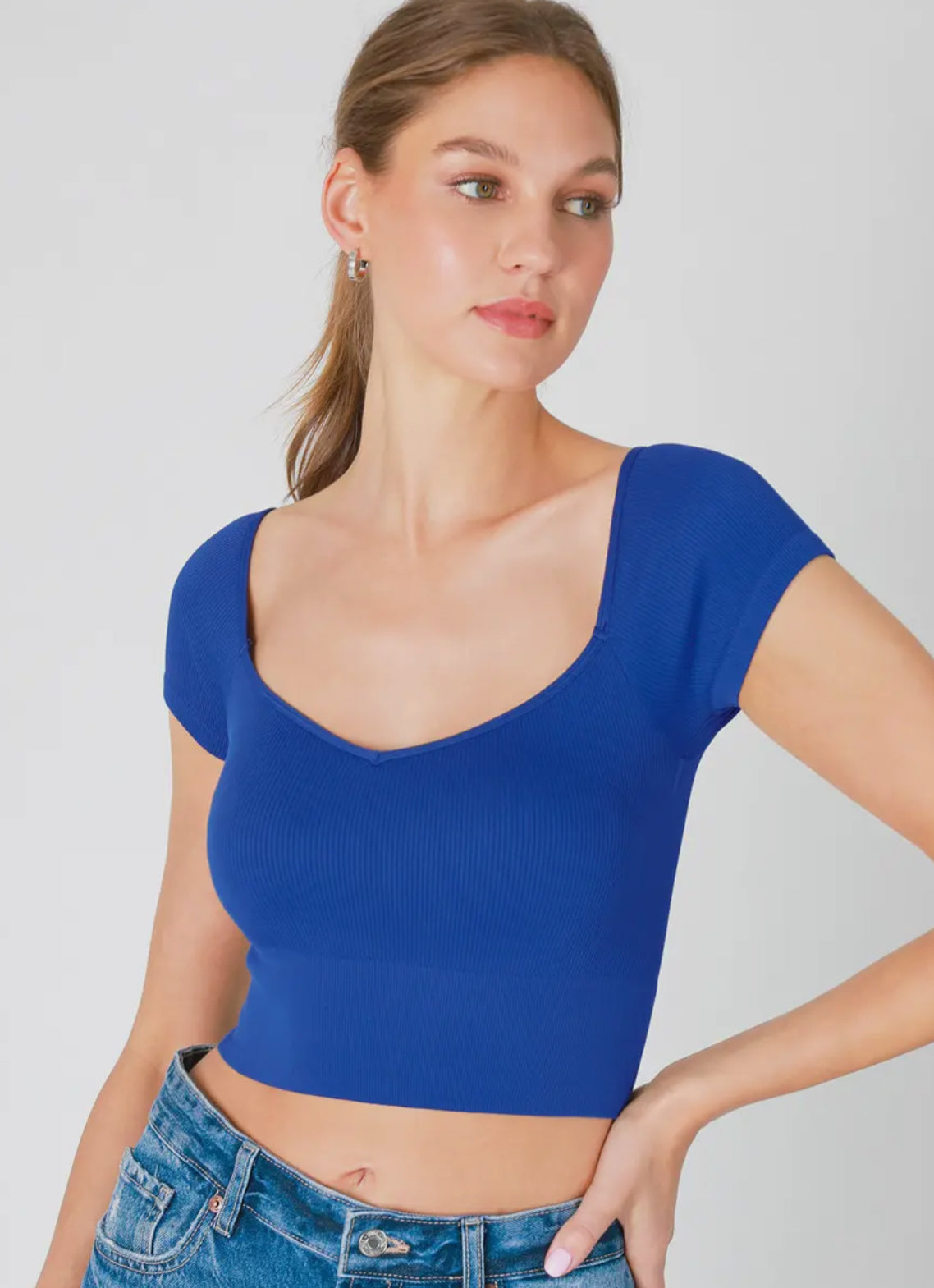 Amelia Cap Sleeve Crop Top