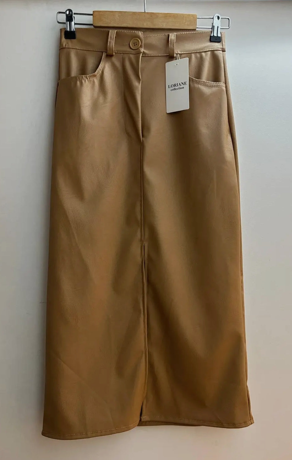 Julietta Faux Leather Slit Skirt