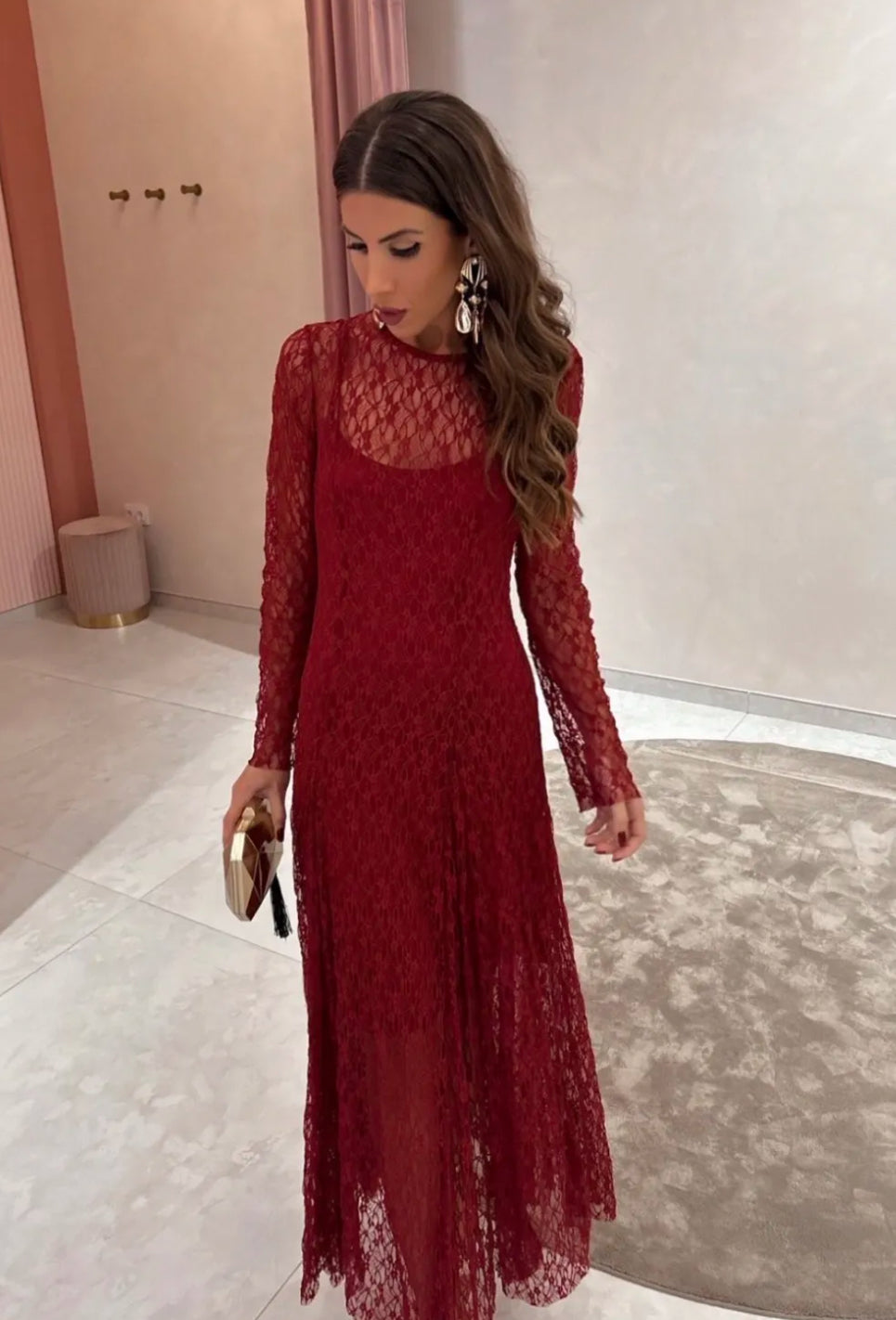 Abbvie Long Sleeve Lace Dress