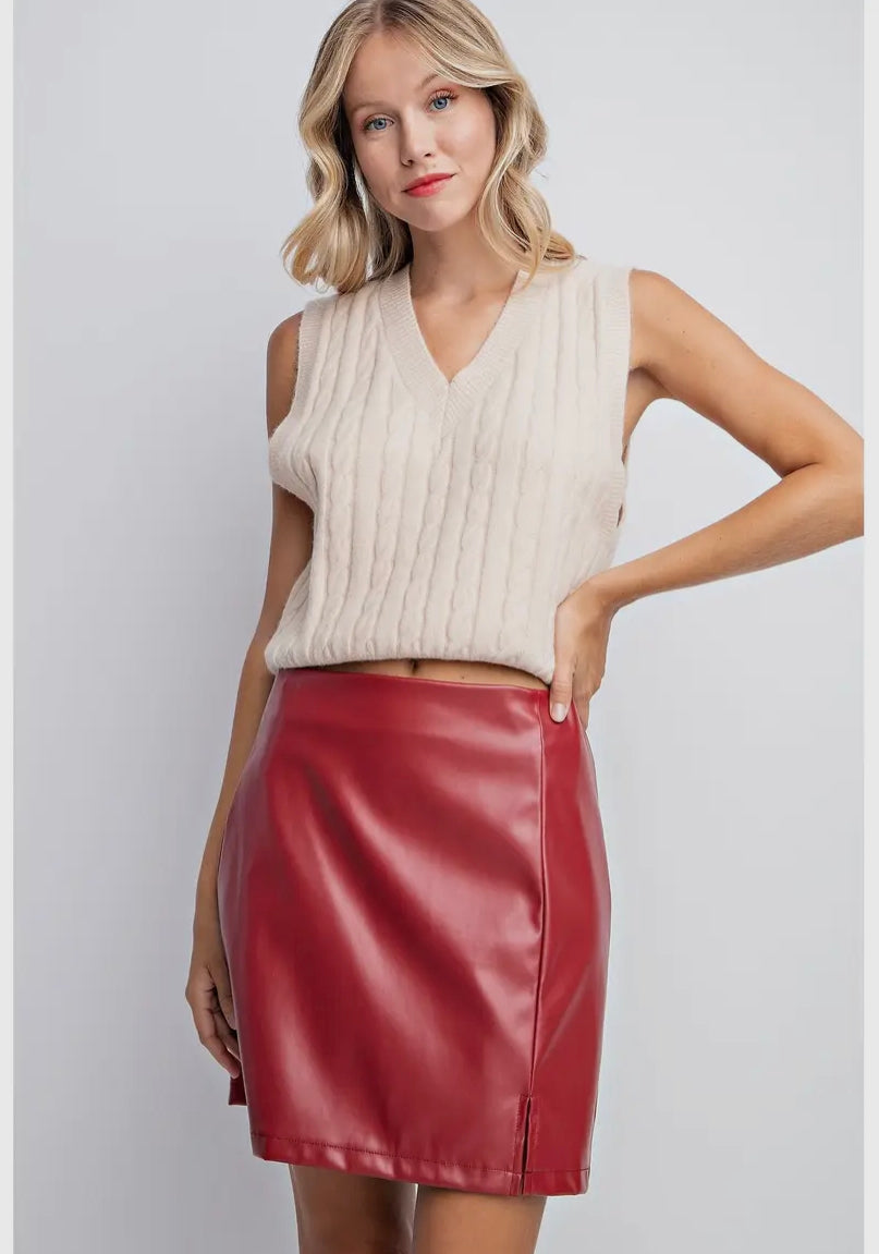 Carolyn Faux Leather Skirt