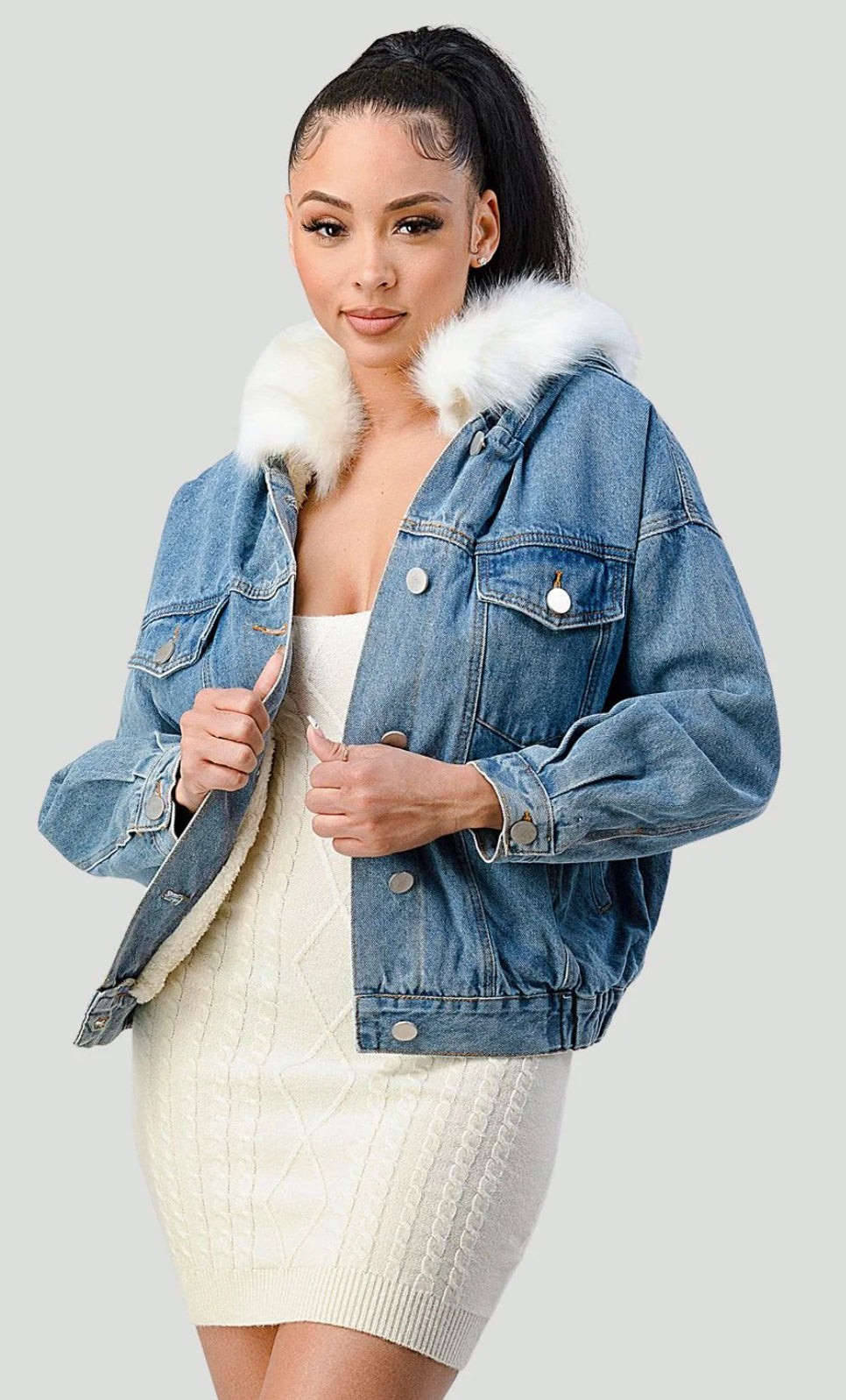 Alannah Denim Jacket with Fur