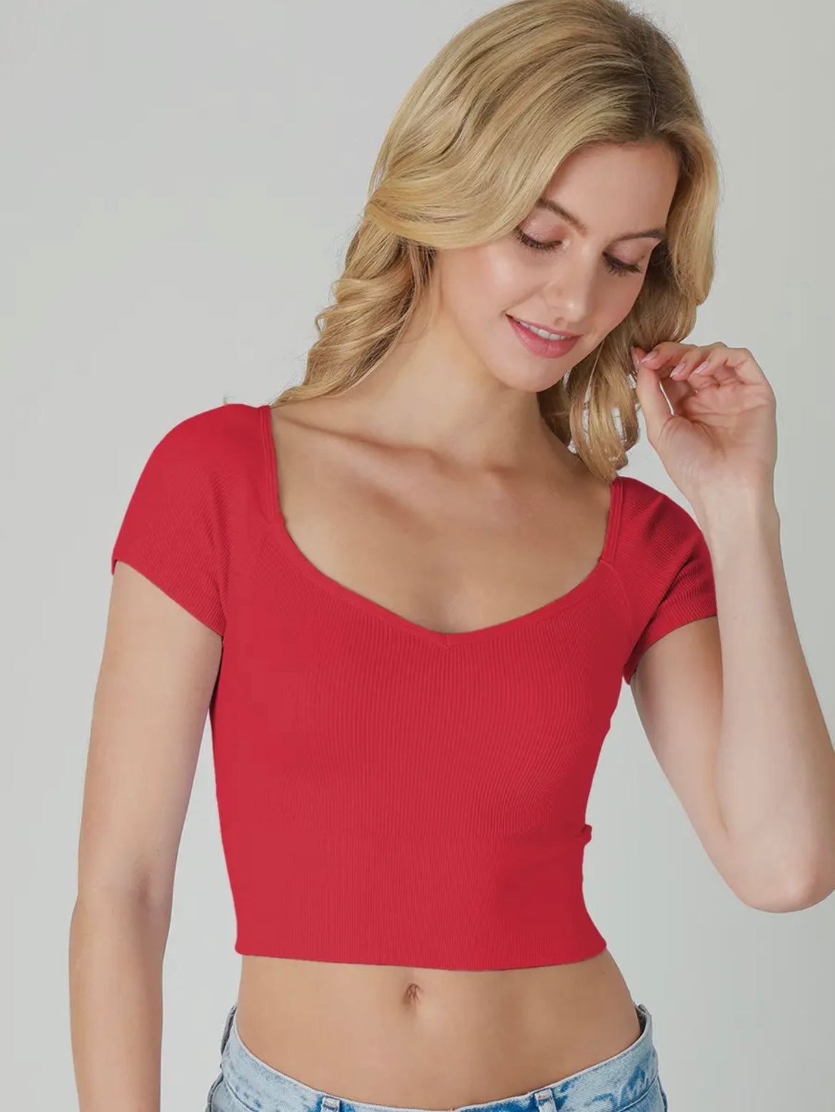 Amelia Cap Sleeve Crop Top