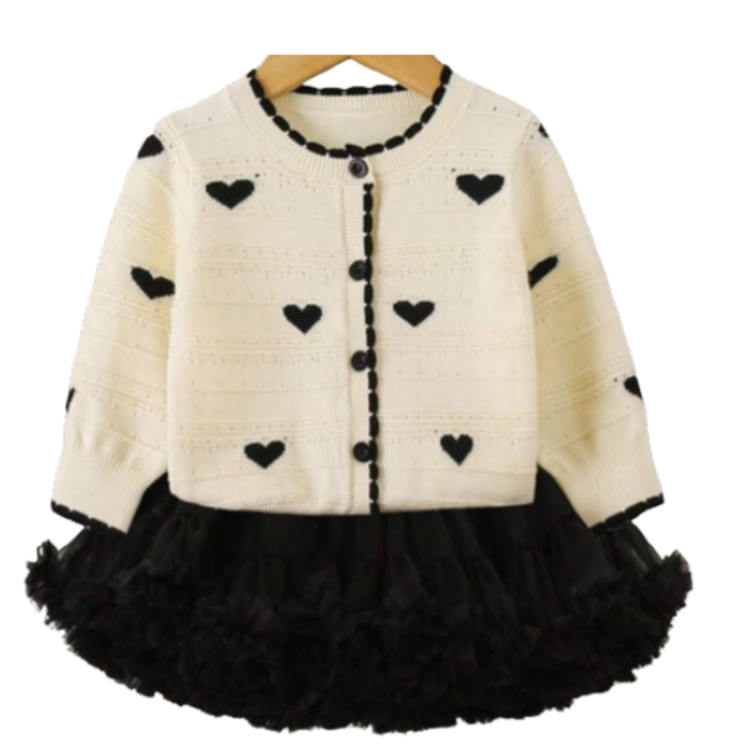 Baci Black Heart Sweater