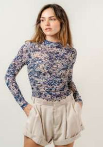 Shelby Floral Turtleneck rushed Bodysuit
