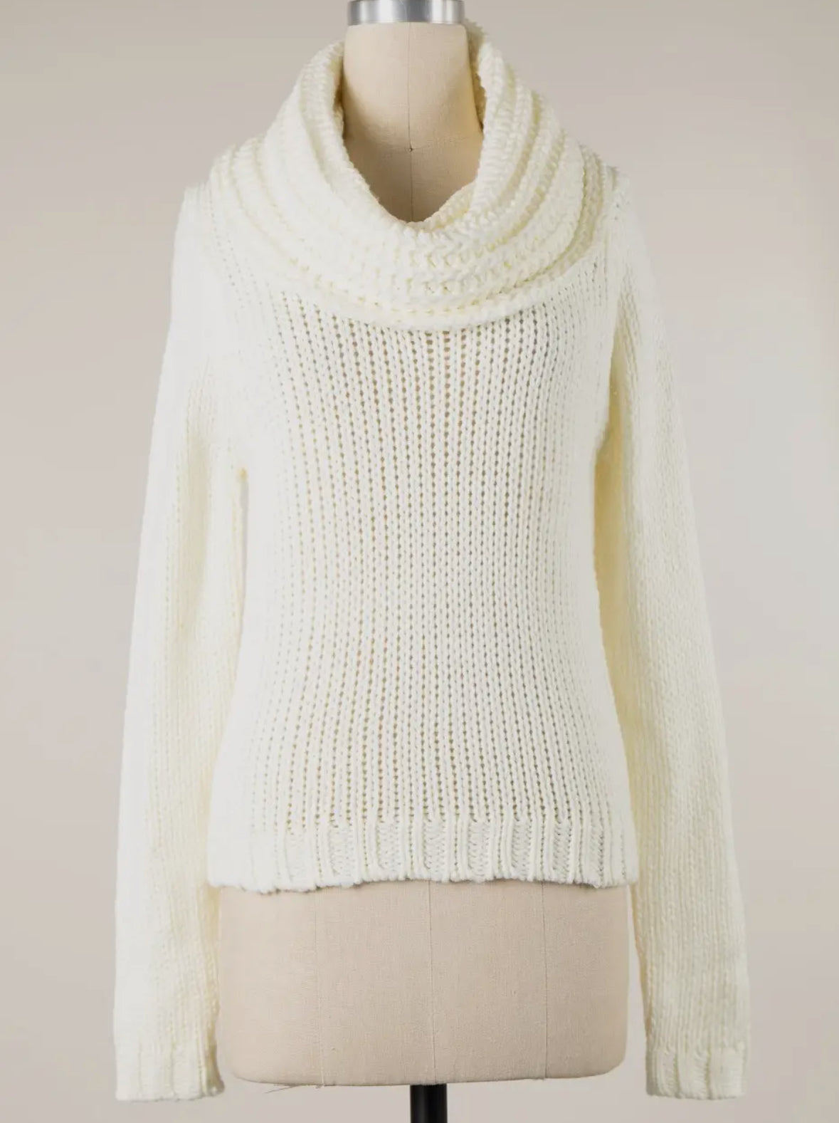 Lucy Cowl Neck Ribbed Trim Sweater