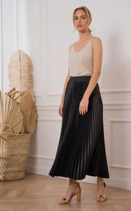 Marianna Satin Pleated Skirt