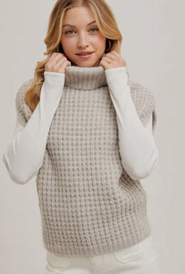 Kelly Turtleneck Waffle Knit Sweater