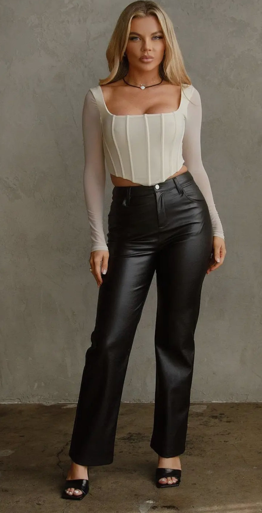 Serena Vegan Leather Straight Pants