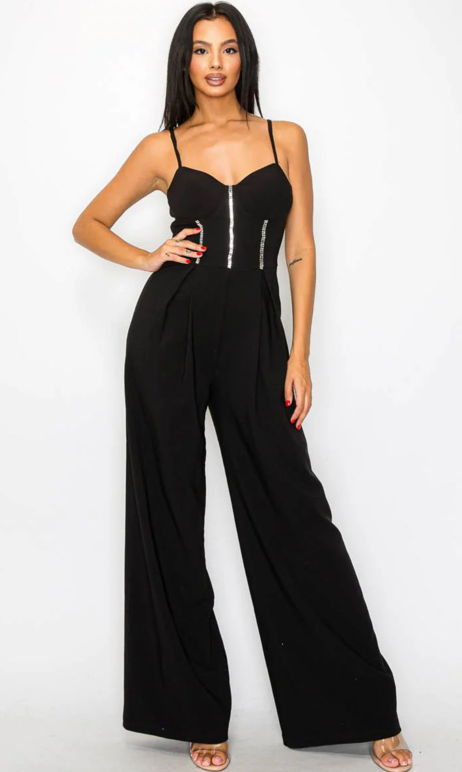Yasmine Sweetheart Crystal Jumpsuit