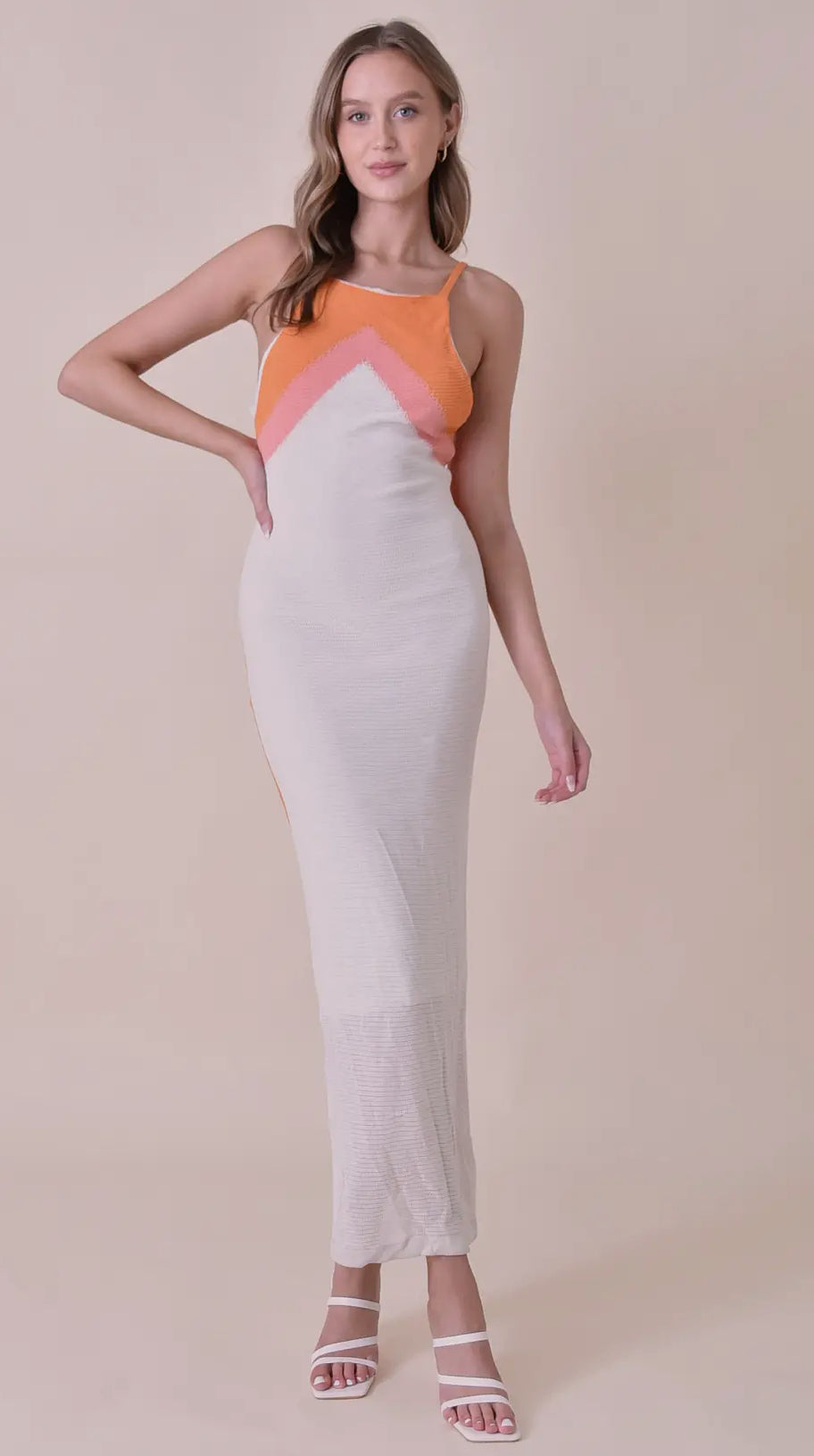 Maribel Chevron Color Block Dress