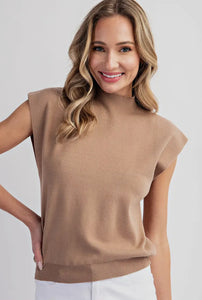 Cora Mock Neck Knit Sweater Top