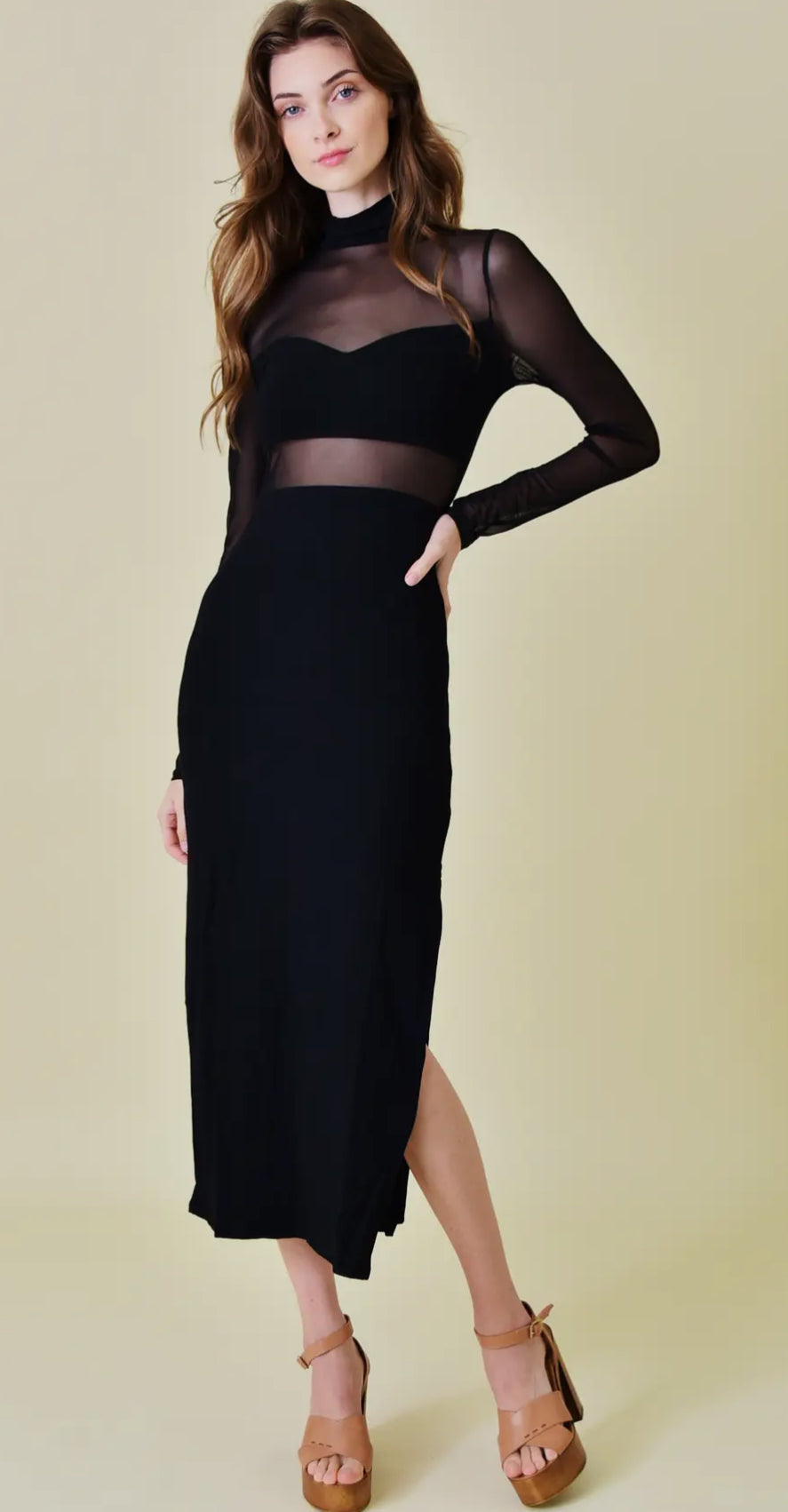 Nia Mock Mesh Cut Out Dress